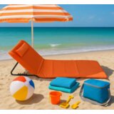  Ležaljka sklopiva za plažu 140x39cm narandžasta | ePonuda.com