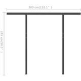  Tenda na ručno uvlačenje s LED svjetlima 3 x 2 5 m plavo-bijela | shoptok.hr