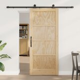 vidaXL Drsna vrata s kompletom strojne opreme 86x198,5 cm iz trdega lesa borov, Notranja vrata 'ORKDAL'86x198,5x4 cm iz trdega lesa borov Cene