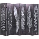  Sklopiva sobna pregrada s uzorkom pera 228 x 170 cm crno-bijela | shoptok.hr