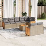 vidaXL 9-dijelni set vrtnih sofa s jastucima bež od poliratana | shoptok.hr