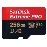 San Disk Extreme PRO microSDXC 256GB Class 10 UHS-I U3 V30 A2 4K UHD SDSQXCD-256G-GN6MA spominska kartica | Shoptok.si