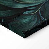  Slika - Dark Green Victorian Leaves: Botanical Carved Composition 90x60 Na talijanskom platnu | shoptok.hr