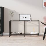 Maison Chic konzolna miza - miza ob steni prozorna 140x35x75,5 cm kaljeno steklo, (21785947) | Shoptok.si