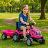 Traktor za decu sa prikolicom – Roze | Eponuda.com