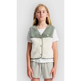 Roxy Iconic Color Block Kids Jakna iz flisa oil green | Shoptok.si