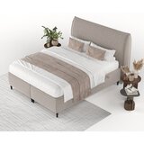 Maison de Rêve Sivi/bež tapecirani bračni krevet s prostorom za odlaganje 160x200 cm Draco – | shoptok.hr