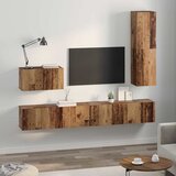 TV Kabinet za Zid Zidne 4 pcs Staro drvo Konstruirano drvo | shoptok.hr