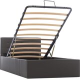  Hidraulični okvir za krevet od umjetne kože sivi 90 x 200 cm | shoptok.hr