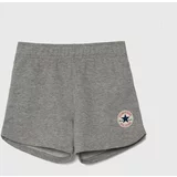 Converse Otroške bombažne kratke hlače siva barva