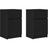vidaXL Nočna omarica 2 kosa črna 39x35x65 cm inženirski les | Shoptok.si