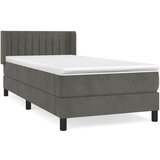 Box spring krevet s madracem tamnosivi 80 x 200 cm baršunasti | shoptok.hr