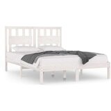  Okvir za krevet od masivne borovine bijeli 140 x 190 cm | shoptok.hr