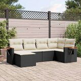 vidaXL 6-dijelni set vrtnih sofa s jastucima crni od poliratana | shoptok.hr