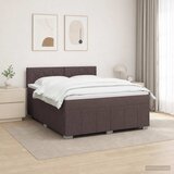  LED okvir za krevet s madracem Tamno smeđa 160 x 200 cm Tkanina | shoptok.hr