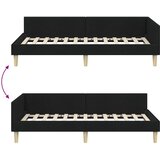  Kutni okvir kreveta Crna 90 x 190 cm tkanina | shoptok.hr