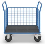 eurokraft pro ploski voziček, z mrežasto stransko stranico, 2 mrežastima čelnima stranicama, dxš 1050 x 700 mm, kolesa z zračnicami | Shoptok.si