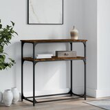 Maison Chic konzolna miza - miza ob steni dimljen hrast 75x35,5x75 cm inženirski les, (21785805) | Shoptok.si