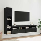 TV zidna jedinica Zidne 4 pcs Crni hrast Konstruirano drvo | shoptok.hr