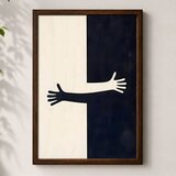 Wallxpert uramljena mdf slika 3752KACT-012, ruka u zagrljaju preko crno-bele pozadine, 37 x 52 cm | Eponuda.com
