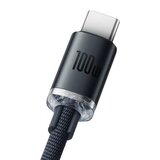 Baseus CRYSTAL KABEL USB NA USB-C, 100W, 1.2M (ČRN) | Shoptok.si