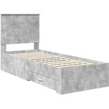  Konstrukcija postelje Betonsko siva in srebrna 75 x 190 cm, (5000103139) | Shoptok.si