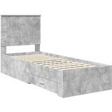  Okvir za krevet Betonski sivi i srebrna 75 x 190 cm | shoptok.hr