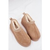 Boto Low Women's Snow Boots With Embroidery On Platform Beige Taliah | shoptok.hr