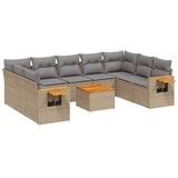  10-dijelni set vrtnih sofa s jastucima bež od poliratana | shoptok.hr