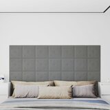 vidaXL Stenski paneli 12 kosov siv 30x30 cm umetno usnje 1,08 m² Cene