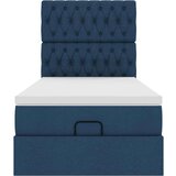 vidaXL Otomanski posteljni okvir z vzmetnico moder 90x190 cm blago, (21610197) | Shoptok.si