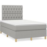 vidaXL Boxspring postelja z vzmetnico svetlo siva 120x190 cm blago Cene