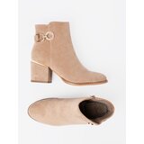 Shelvt Elegant beige boots with a decorative buckle | Shoptok.si
