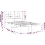  Metalni okvir za krevet s uzglavljem crni 120x200 cm | shoptok.hr