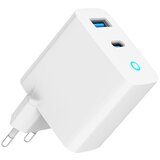 Gembird hitri polnilec USB A/C PD/QC 3.0 2 porta 65W / 3A (TA-UC-PDQC65L-W-01) LED indikator (prikaz stanja polnjenja), (5000115374) | Shoptok.si