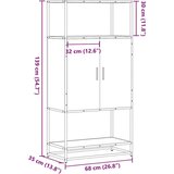 vidaXL Visoka ploča sonoma hrast 68x35x139cm konstruirano drvo i metal | shoptok.hr