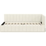 Kutni okvir kreveta s uzglavljem Krema 100 cm x 200 cm Baršun | shoptok.hr