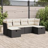 vidaXL 6-dijelni set vrtnih sofa s jastucima crni od poliratana | shoptok.hr