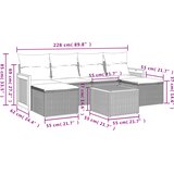  7-dijelni set vrtnih sofa od poliratana s jastucima bež 59 x 62 x 69 cm | shoptok.hr
