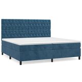  S oprugama i madracem tamnoplavi 200x200 cm baršunasti | shoptok.hr