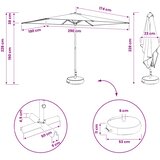 Vrtni Parasol s Podnožjem 200 x 300 cm Poliester Pravokutni | shoptok.hr