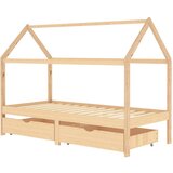 Furnova Otroški posteljni okvir s predali trdna borovina 90x200 cm, (21918639) | Shoptok.si