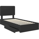 Krevet s od storage Podesivo Crna 90 x 190 cm Konstruirano drvo | shoptok.hr
