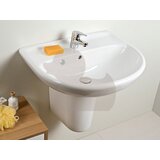 Jika H8143810001041 Lyra Plus 50 x 41 cm stenski keramični umivalnik z odprtino za armaturo | Shoptok.si