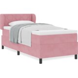 vidaXL Box Spring krevet s madracem u ružičastoj boji 90x190 cm od baršuna | shoptok.hr