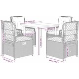  5-dijelni vrtni blagovaonski set s jastucima od poliratana crni Crna 80 x 80 x 74 cm | shoptok.hr