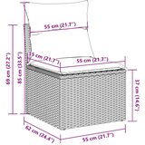  5-dijelna vrtna garnitura s jastucima svijetlosiva poliratan | shoptok.hr