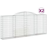  Lučne gabionske košare 2 kom 300x30x120/140cm pocinčano željezo | shoptok.hr
