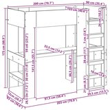  Postelja na podstrešju z mizo Sonoma hrast 90 x 200 cm, (5000141869) | Shoptok.si