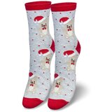 Milena Women's Christmas Socks Bear With Santa Hat Gray | Shoptok.si